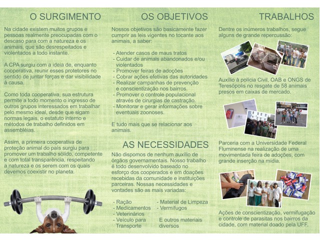 Folheto para Campanha de Saúde e Bem-Estar Animal
